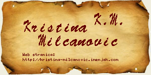 Kristina Milčanović vizit kartica